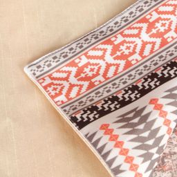 ROMEE Cream-Coloured & Brown Geometric Printed Table Runner image 3