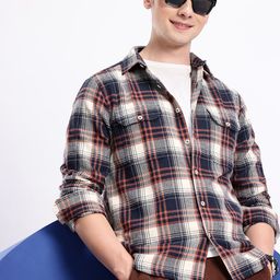 Aeropostale Men Premium Tartan Checked Pure Cotton Casual Shirt-image-81