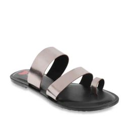 Metro Women's Gun Metal Toe Ring Sandals-image-53