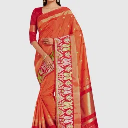 Mimosa Rust Embroidered Sarees With Blouse-image-79
