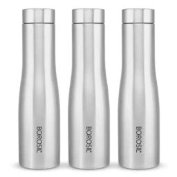 Borosil Swan Silver Stainless Steel Water Bottle - 1 L-image-64