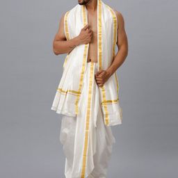 Ramraj Men Traditional Panchakacham with Angavastram-16