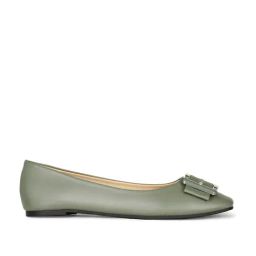 Bata Women's SQUARE Green Flat Ballets-image-24