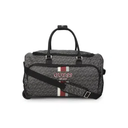 guess fashion Guess Polyurethane Charcoal Printed Women Wilder Wheeled Duffel Bag-picture-2