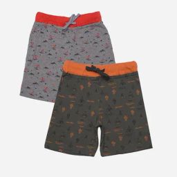 Dollar Boys Grey Printed Bermuda (Pack Of 2)-image-17