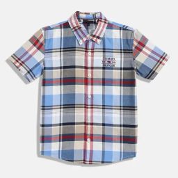 TOMMY HILFIGER Boys Multi Cotton Chequered Shirt-image-83