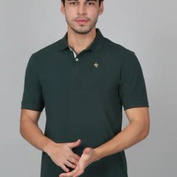 Cantabil Green Regular Fit Polo T-Shirt-image-52