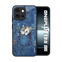 QRIOH Unisex OnePlus 13s 5G Quirky Kitty In Pocket Shockproof Glass Back Case-picture-41