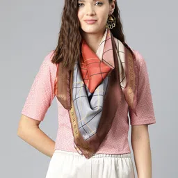 Silk Land Women Checked Scarf-49