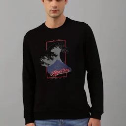 Allen Solly Black Regular Fit Printed Sweatshirt-picture-11