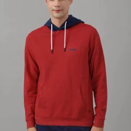 Allen Solly Red Regular Fit Printed Hooded Sweatshirt-image-18