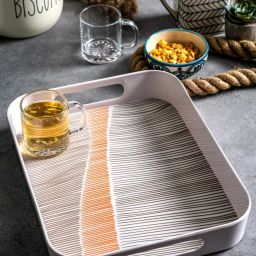Goodhomes Multicolor Melamine Rectangular Serving Tray image 1