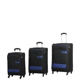 Citizen Wander Weave Black Color Block Trolley Bag Pack of 3 - 55 Cms, 65 Cms & 75 Cms image 1