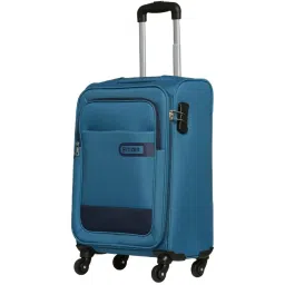 Citizen Wander Weave Turquoise Color Block Soft Cabin Trolley Bag - 58 Cms image 1