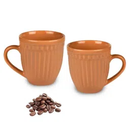 Urban Chef Brown Ceramic Handcrafted Microwave Safe Tea Cup - Set of 2 image 1