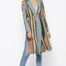 Forever 21 Multicolor Striped Longline Shrug-image-24