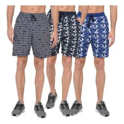Vimal Jonney Multicolor Cotton Shorts - Pack of 3-image-77