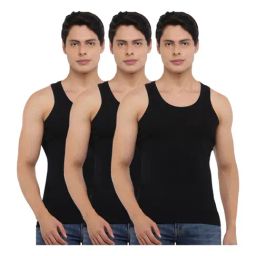 Dollar Bigboss Black Cotton Regular Fit Derby Vests (Pack Of 3)-image-81