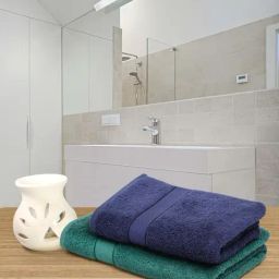 Creeva Dark Green & Navy 525 GSM Cotton Bath Towel Set of 2-image-49