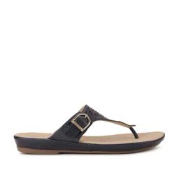 Hush Puppies by Bata Women's Navy Thong Wedges-image-71