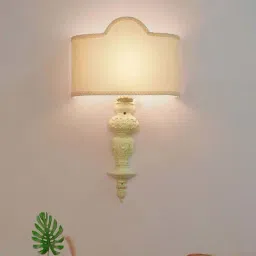 FOS LIGHTING White Aluminium Wall Sconce With Fabric Shade-image-40