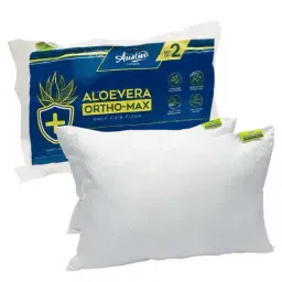 Bianca Aloevera Ortho-Max White Fabric 180 TC Pillow - Set of 2-1