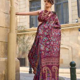 Odette Maroon Printed Saree-picture-18