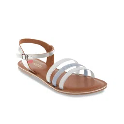Metro Women Silver-Toned Embellished Open Toe Flats-picture-16