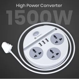Portronics Power Plate 5 POR-1359 With 3 Socket & 3 USB Port Surge Protector (White) image 3
