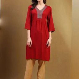 Biba Red Straight Kurta-image-30