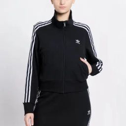 Adidas Originals Black Cotton Striped Sports Jacket-image-97