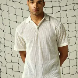 Hubberholme Men Classic Opaque Solid Cuban Collar Textured Fabric Oversized Casual Shirt-image-66