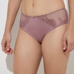 Wunderlove by Westside Mauve Lace-Detailed Brief-8