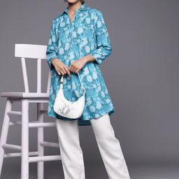 Biba Printed Shirt Collar Tunic-32
