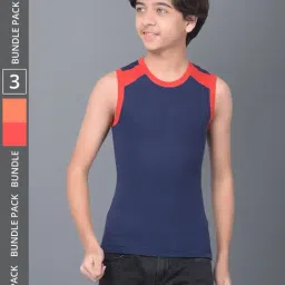 Dollar Bigboss Boys Multicolor Solid Gym Vest (Pack Of 3)-image-75