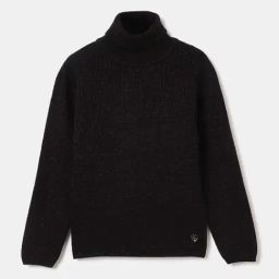 Elle Girls Black Cotton Solid Full Sleeves Sweater-image-59