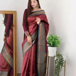 Visit Wear Woven Design Zari Pure Silk Banarasi Saree-image-88