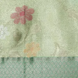 Banarasi Silk Works Pista Green Silk Woven Saree With Unstitched Blouse image 5