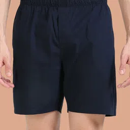 SWISS HORN Pure Cotton Boxer Shorts Navy M-image-32