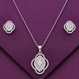 Kai Jewel Sterling Rhapsody of Radiance Pendant with Chain & Earrings Set for Women-image-63