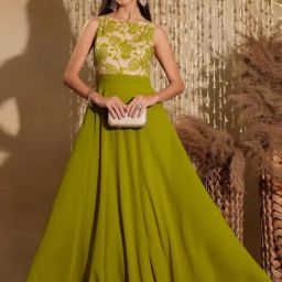 Miss Chase Green Self Design Dress-image-82