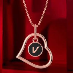 Malabar Gold and Diamonds 14k Gold Alphabet V Pendant for Women-image-46