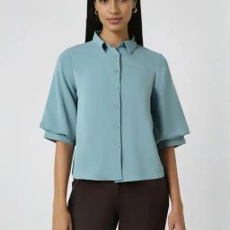 Van Heusen Blue Plain Shirt-image-22