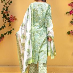 all about you Women Floral Printed Regular Kurta with Trousers & With Dupatta image 5