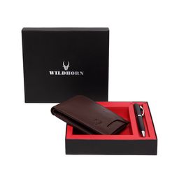 WildHorn Men Brown RFID Protected Genuine Leather Wallet & Pen Accessory Gift Set-image-51