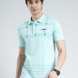 Monte Carlo Blue Slim Fit Printed T-Shirt-image-68