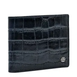 Eske Navy Textured Bi-Fold Wallet for Men image 2