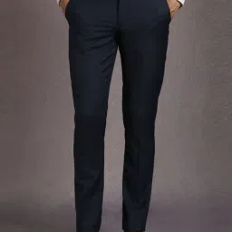 Louis Philippe Navy Slim Fit Texture Trousers-picture-40