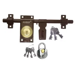Nishan Solid Iron Aldrop Rod Lock with Clasp & Free 55 mm Pad Lock-41