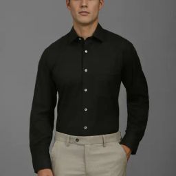 Louis Philippe Black Cotton Regular Fit Shirt-picture-35
